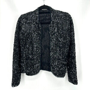 Charles Chang-Lima Sequin Blazer Jacket Womens 0 Black Tie Evening‎ Yacht Party